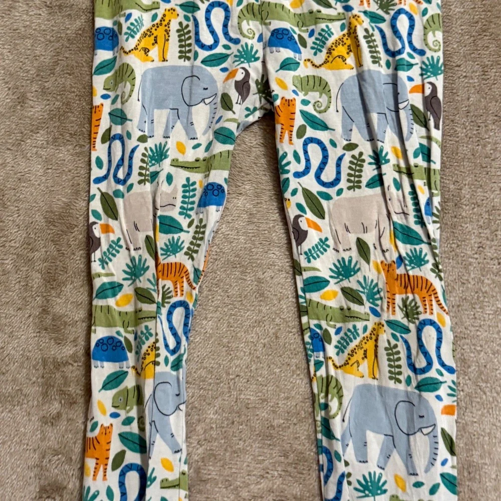 Little Sleepies Safari Bamboo Viscose Pajama Set 3T Blue Jungle Animal Print